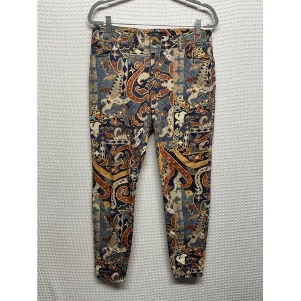 Peruvian Connection Artsy Eclectic Abstract Printed Sumatra Pants Women 10 China